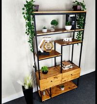 Estante estilo industrial com gavetas 180x30x100cm