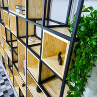 Estante estilo industrial madeira natural Pinus