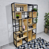 Estante estilo industrial madeira natural Pinus