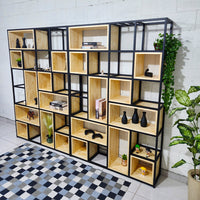 Estante estilo industrial madeira natural Pinus