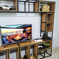 Estante estilo industrial para TV