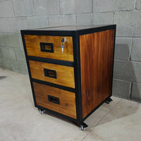 Conjunto Iron Grid Office: Mesa 150x60cm + Gaveteiro Rústico Industrial