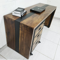 Conjunto Bruto Office: Mesa de 150x60cm + Gaveteiro Rústico Industrial