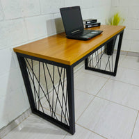 Conjunto Iron Grid Office: Mesa 150x60cm + Gaveteiro Rústico Industrial