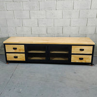 Rack estilo industrial madeira natural