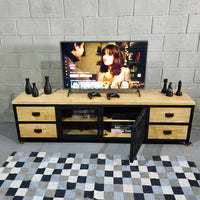 Rack estilo industrial madeira natural