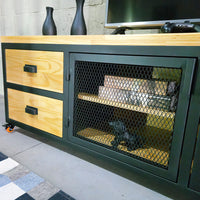 Rack estilo industrial madeira natural