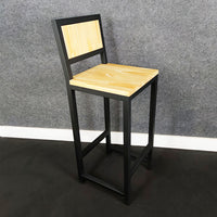 Banqueta estilo industrial pinus natural