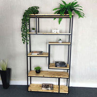 Estante estilo industrial em madeira pinus 180x100cm