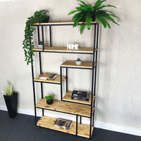 Estante estilo industrial em madeira pinus 180x100cm