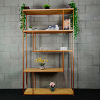 Estante estilo industrial slim laranja bronze 200Ax30Px120LCM