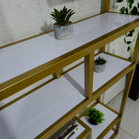 Estante estilo industrial gold laca 145x30x180cm