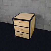 Gaveteiro Rústico Industrial, 3 gavetas - Natural