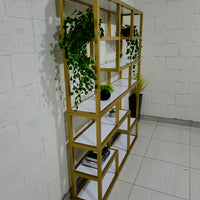 Estante estilo industrial gold laca 145x30x180cm