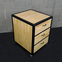 Gaveteiro Rústico Industrial, 3 gavetas - Natural