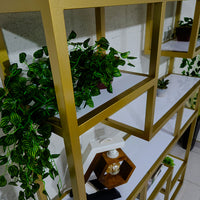 Estante estilo industrial gold laca 145x30x180cm